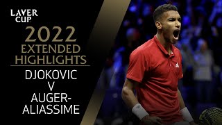 Novak Djokovic v Felix AugerAliassime Extended Highlights Laver Cup [upl. by Skardol250]