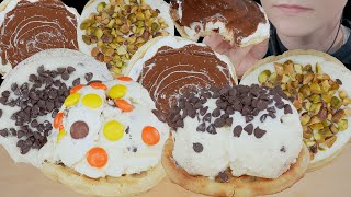 ASMR Cannoli Ice Cream Waffles Reeses Pieces Candy Chocolate Chip Pistachio Dessert Mukbang [upl. by Voltz]