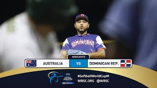 Highlights  Game 7 Australia vs Dominican Rep  2024 WBSC Mens Softball World Cup  Group A [upl. by Ateuqirne]