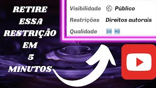 ▶️Como tirar a restrição de direitos autorais do Youtube pelo celular 🤩 [upl. by Short]