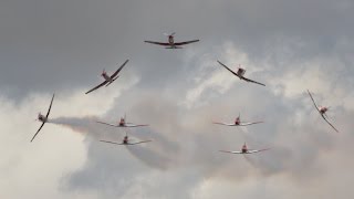 The Finale Grande from the Swiss Air Force PC7 Team RIAT 2015 AirShow Sunday [upl. by Norrabal]