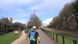 A cycle ride through Hyde Park on a sunny spring day from the Broadwalk to Bayswater Road London [upl. by Jannery]