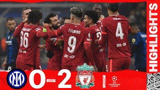 Highlights Inter 02 Liverpool  Fantastic Firmino header amp Salah seals advantage in Milan [upl. by Shippee722]