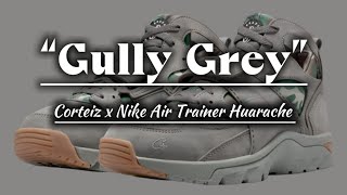 Corteiz x Nike Air Trainer Huarache “Gully Grey”  Detailed look  Price and Date Release [upl. by Mercier]