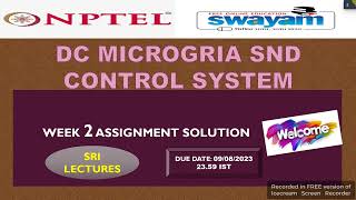 💥WEEK 2💥🔥100🔥DC MICROGRID AND CONTROL SYSTEM ASSIGNMENT SOLUTION💥💥 [upl. by Kironde]