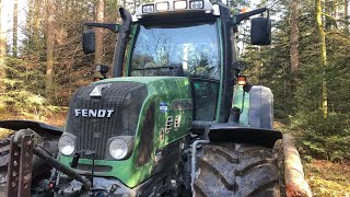 Fendt 714 mit Forstanhänger im Einsatz [upl. by Anirbes]