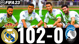 FIFA 23  MESSI RONALDO MBAPPE NEYMAR REAL MADRID 1020 ATALANTA BC  UEFA SUPER CUP FINAL [upl. by Ahsatam346]