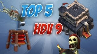 Clash Of Clans  TOP 5  HDV 9 FARM amp RUSH  Air Sweeper [upl. by Robi]