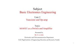 MOSFET as a switch and amplifier [upl. by Leamse]