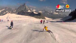 Erin Mielzynski slalom training in Zermatt Инструктор в StAnton Санкт Антон [upl. by Sperry]