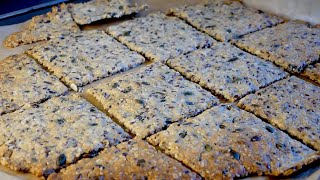 Petits biscuits croustillants nordiques 🇸🇪🇩🇰🇳🇴  Crackers salés aux graines  Recette  328 [upl. by Bills]