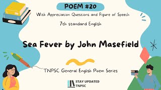 Sea Fever from 7th English ✌ TNPSC General English Poem Series 🤩Complete Notes with PDF 📚 [upl. by Eenhat]