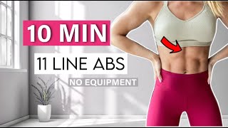 10 MIN BEST 11 LINE ABS WORKOUT  upper lower abs amp obliques workout  No Equipment  Katja Believe [upl. by Ayouqes]