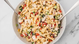 RANCH CHICKEN PASTA SALAD [upl. by Yobybab]