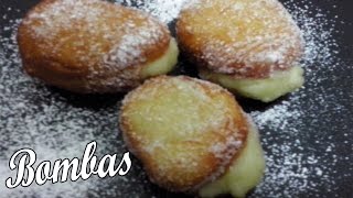 Receta de Bombas rellenas de crema pastelera [upl. by Nabala]