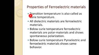 Ferroelectric Materials2 [upl. by Kirkpatrick]