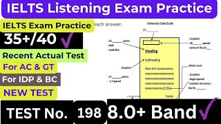 IELTS Listening Practice Test 2024 with Answers Real Exam 198 [upl. by Polad752]