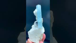 Natural Sky Blue Aquamarine with schrol Tourmaline aquamarine crystals tourmaline specimen [upl. by Arreis]