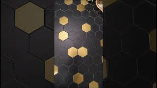 Elegant Black and Gold Hexagon Mosaic Floor Tiles for Stylish Interiors [upl. by Oberon818]