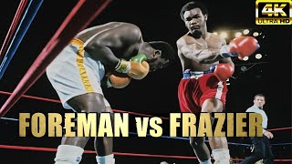 George Foreman vs Joe Frazier  BRUTAL KNOCKOUT Legendary Boxing Fight  4K Ultra HD [upl. by Dnalerb324]