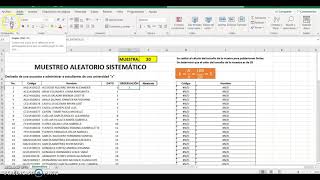 Muestreo Aleatorio Sistemático en Excel [upl. by Westfall]