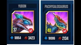 YUDON LV37 VS PACHYGALOSAURUS MAX LEVEL II Jurassic World The Game II Dinosaurs Game [upl. by Alihs]