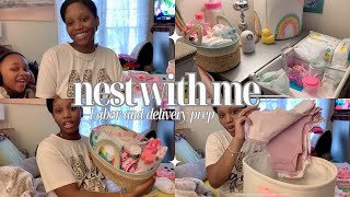 NEST WITH ME Packing my hospital bag organizing for LABOR and DELIVERY [upl. by Ogait]