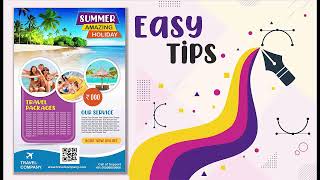 How to Create Pamphlet Design Ideas  Summer Holiday Flyer in CorelDraw [upl. by Grant]