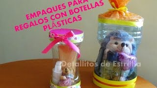 EMPAQUE PARA REGALOS CON BOTELLAS PLASTICAS [upl. by Mcdowell]