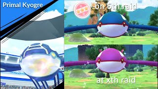 I quit Primal Kyogre raid only after getting the right one [upl. by Ardnohsal]