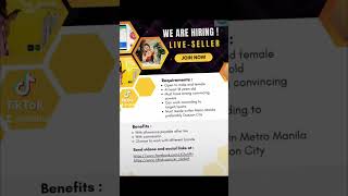 We are hiring TikTok Live Seller JClickPh nexware novomed comfortliving fragph fypシ゚ [upl. by Eilzel]