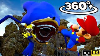 Sonic Tapes 360° VS Mario  Ruined Mushroom Kingdom  Scary VR 360º 8K Animation Film [upl. by Sirronal]