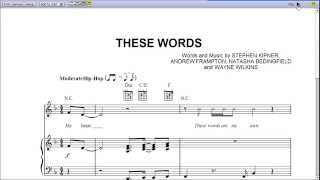 These Words by Natasha Bedingfield  Piano Sheet Music Teaser [upl. by Eirrej675]