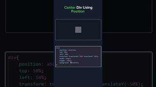 Center Div Using Position css html [upl. by Rimahs108]