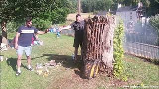 A community trying to put out a fire Lower Lydbrook [upl. by Ahsinauq]