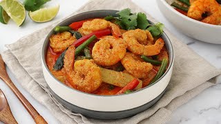 Thai Red Curry Prawn  Restaurant Style [upl. by Nrubliw]