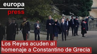 Los Reyes acuden al homenaje a Constantino de Grecia [upl. by Kire259]