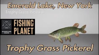 Fishing Planet Trophy Grass Pickerel Emerald Lake New York [upl. by Aramoiz]