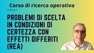 Corso di ricerca operativa Episodio 5 Il criterio del REA [upl. by Georg367]