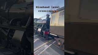 Minehead level crossing 🚂🚂 trainspoting steamlocomotive [upl. by Ecadnarb658]