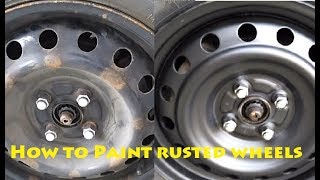 How To Paint Rusty Wheels Steel Rims [upl. by Egerton]