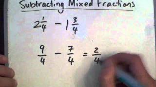 Subtracting mixed fractions [upl. by Ityak]