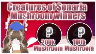 Mushroom Giveaway winners  Creatures of Sonaria [upl. by Yenahteb764]