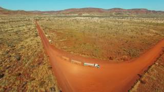 Centurion triple fuel road train runs through Wittenoom 0214 [upl. by Anirbas]