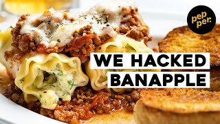 Banapples Lasagna Roll Ups Recipe How to Make Make EasytoEat Pasta  Food Hack • Pepperph [upl. by Magner]