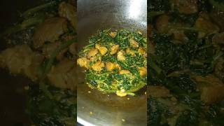 Pork and musterd leaves recipe  pork recipe pork shorts cooking music [upl. by Hanej]