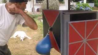 Vertical Speed Bag Demonstration on a Title Big Blue Speed Bag and a Large Cleto [upl. by Ytissahc216]