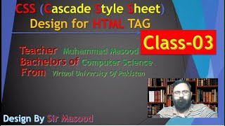 HTML with CSS Class 3 Sir Masood  div tag  inline css  internal css  margintop  layout [upl. by Nosae]