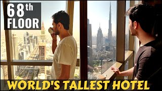 Inside Worlds Tallest Hotel  Gevora Hotel Dubai  BEST ROOM BURJ KHALIFA VIEW [upl. by Otrebron]