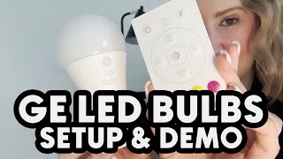 GE LED Color Changing LED Light Bulbs Remote Demo Review amp Setup [upl. by Okimat]